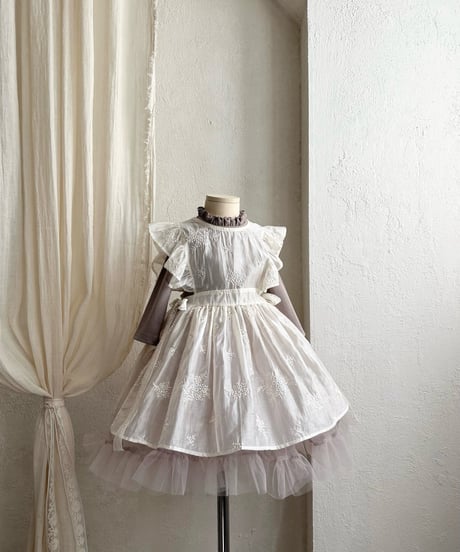 3[予約]monbebe ribbed tulle ops