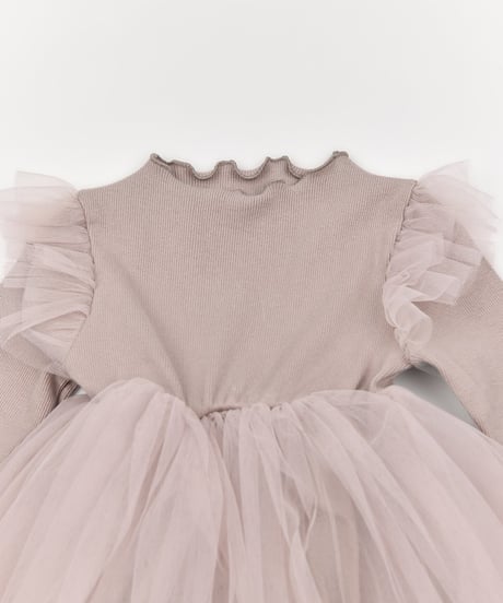 5[予約]送料無料 the beige ribbed tulle ops