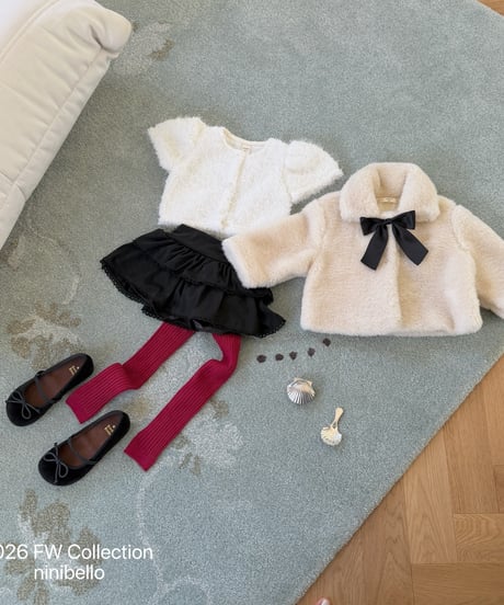 36[予約]ninibello snowbell short sleeve cardigan
