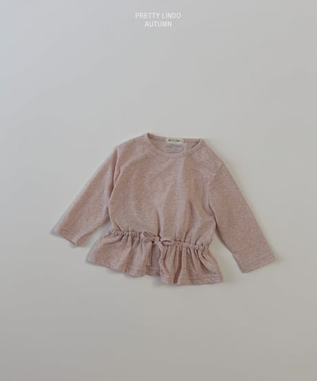49[予約]LINDO stripe shirred tee
