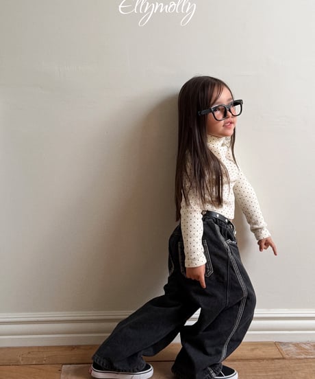 49[予約]ELLYMOLLY dot brushed mock turtleneck t