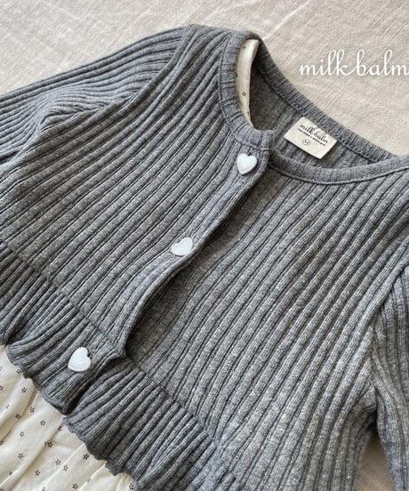 1[予約]milkbalm heart rib cardigan set