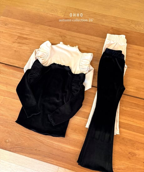24[予約]ohho french velvet bootcut