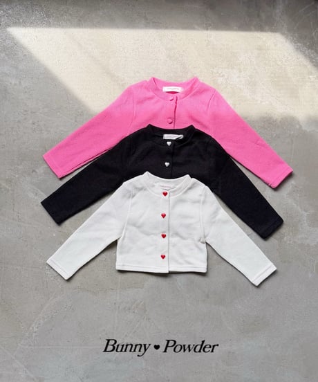 22[予約]bunny powder heart button cardigan