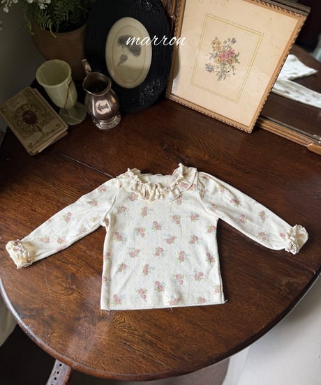 8[予約]marron rose eyelet t-shirt(XS-L)