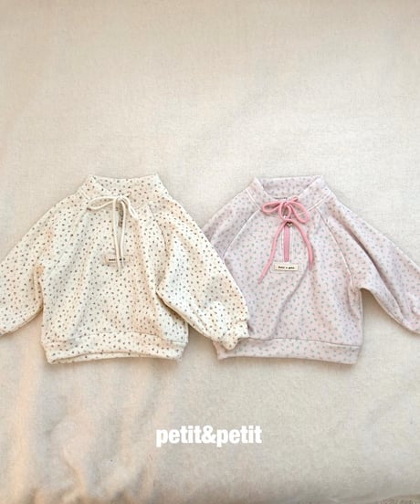 30[予約]petit&petit mink flower zip-up mtm