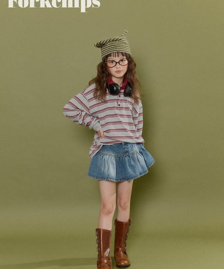 21[予約]FORKCHIPS wiggle button skirt