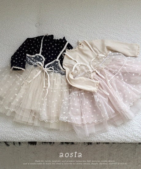 17[予約]Aosta lace ribbon open dress