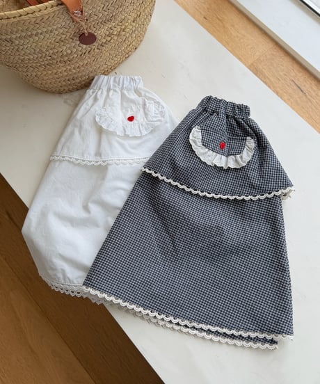 32[予約]ninibello momo apron skirt