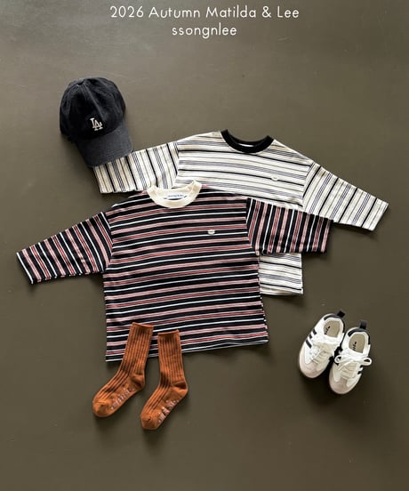25[予約]matilda&lee modern nut stripe tee