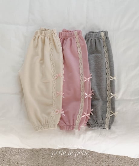 43[予約]petit&petit double lace jogger pants