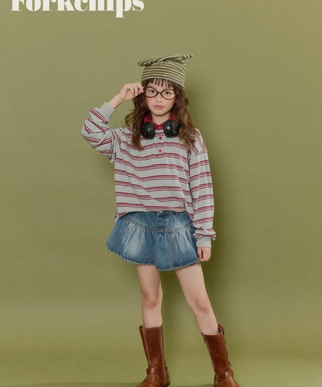 21[予約]FORKCHIPS wiggle button skirt