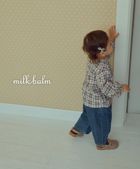 6[予約]milkbalm check bear blouse