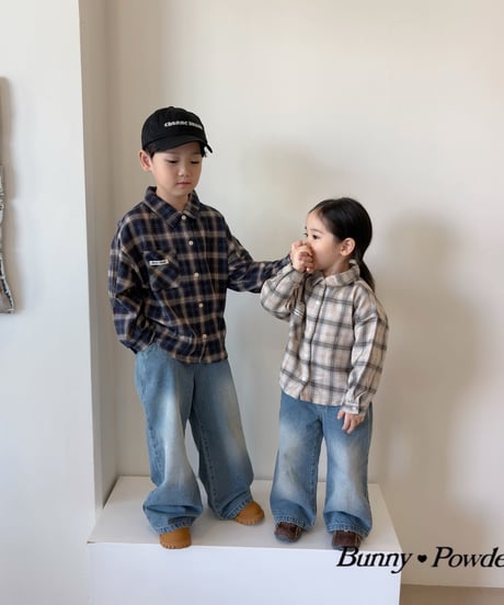 45[予約]bunny powder semi check shirt