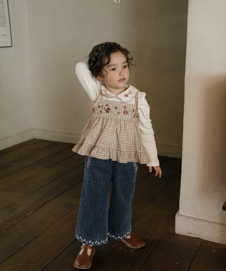 17[予約]OREN maple embroidered denim pants