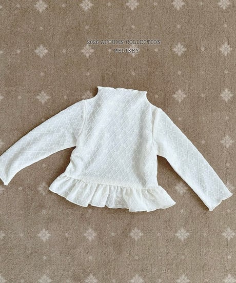 5[予約]melikey frill ribbon mesh t-shirt