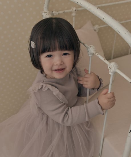 5[予約]送料無料 the beige ribbed tulle ops