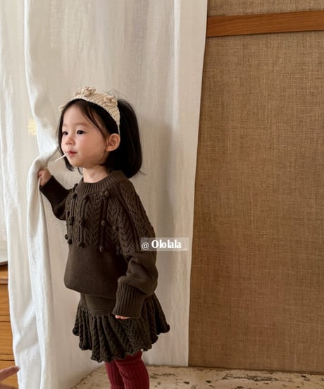 25[予約]ololala coco pompom knit matching set