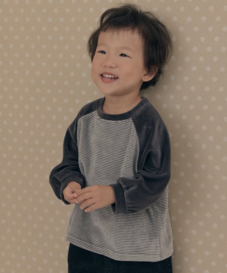 14[予約]送料無料 the beige velvet striped tee