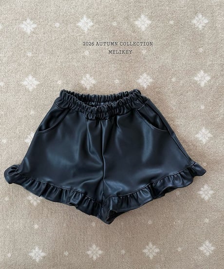 32[予約]melikey leather frill pants