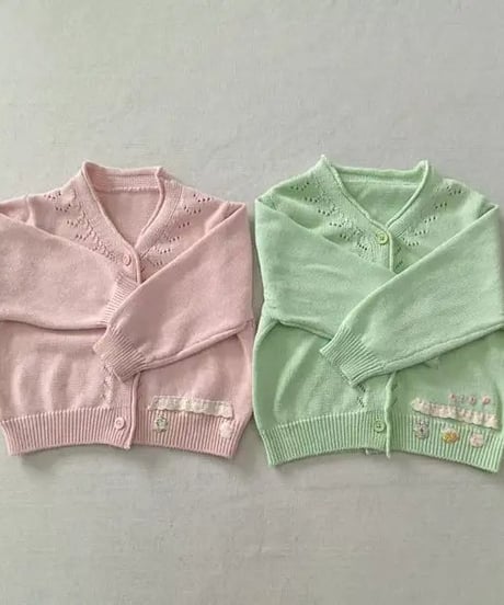58[予約]aiai macaron punching knit cardigan