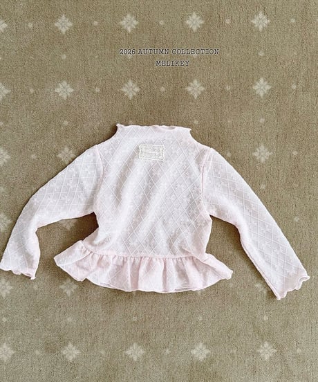 5[予約]melikey frill ribbon mesh t-shirt