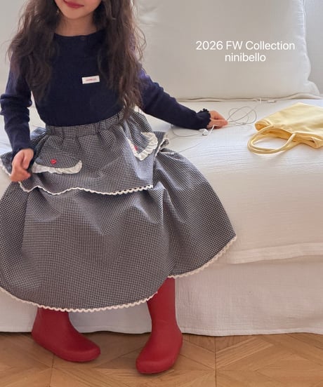 32[予約]ninibello momo apron skirt