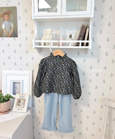 22[予約]ohho soft corduroy frill pants