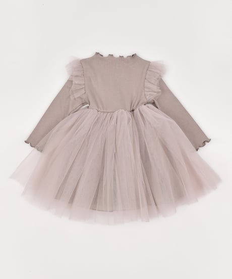5[予約]送料無料 the beige ribbed tulle ops