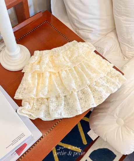 6[予約]petit&petit flower lace cancan skirt