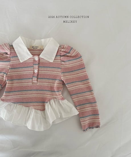 17[予約]melikey diagonal frill collar t