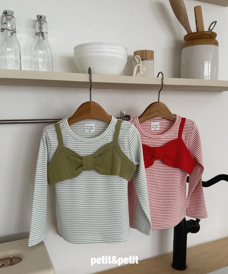 2[予約]petit&petit ribbon bustier t