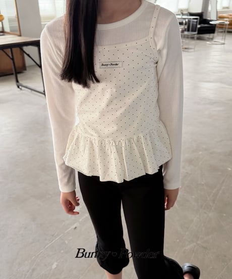 13[予約]bunny powder dot layered camisole
