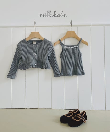 1[予約]milkbalm heart rib cardigan set