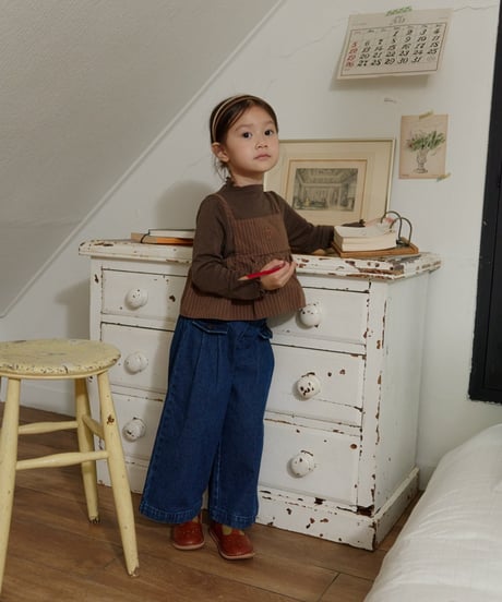 22[予約]mon Atelier flap denim pants