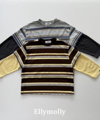17[予約]ELLYMOLLY campus color block t-shirt