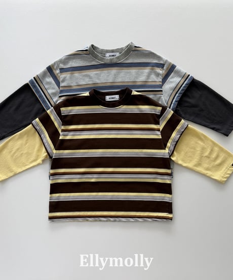 17[予約]ELLYMOLLY campus color block t-shirt