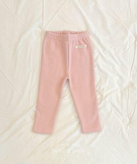 3[予約]petit&petit fleece ribbed leggings