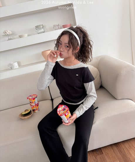 7[予約]matilda&lee layered border tee