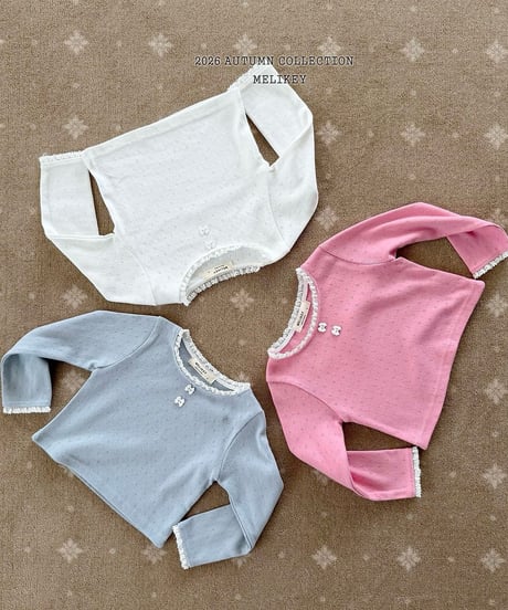 8[予約]melikey ribbon button t