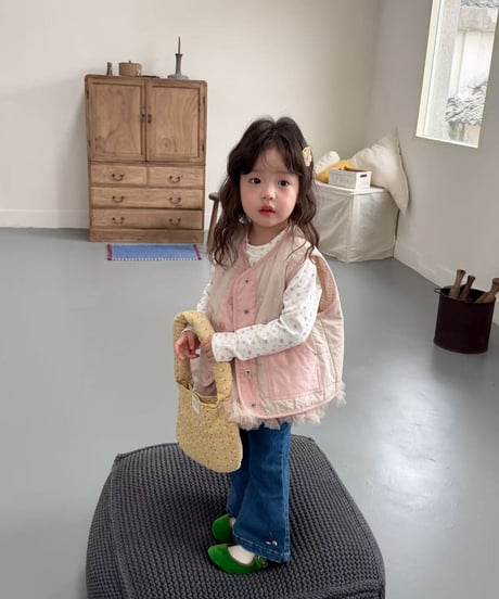 46[予約]aiai cozy dot reversible padded vest