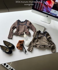 11[予約]matilda&lee mocha border frll tee