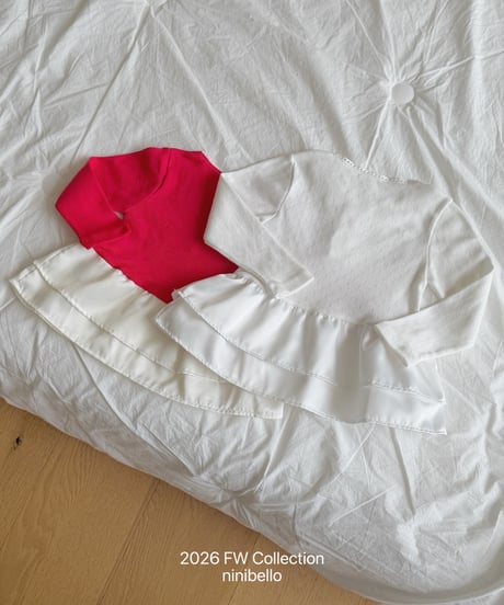16[予約]ninibello eyelet tulip layered tee