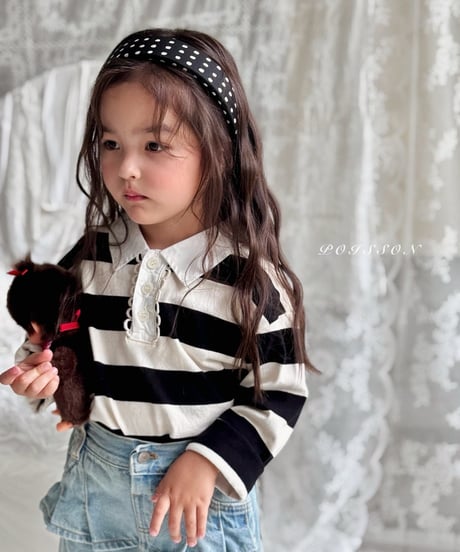 5[予約]poisson striped collar tee