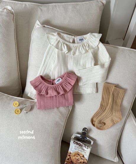10[予約]second moment frill collar rib tee
