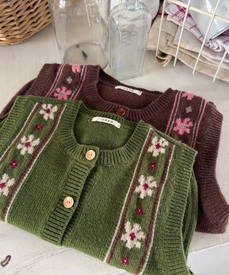16[予約]OREN bert fleur knit vest
