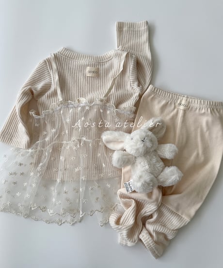 17[予約]Aosta lace ribbon open dress