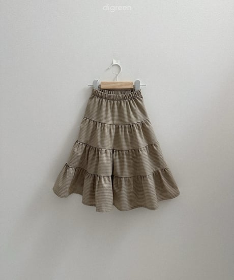 29[予約]digreen check ruffle skirt