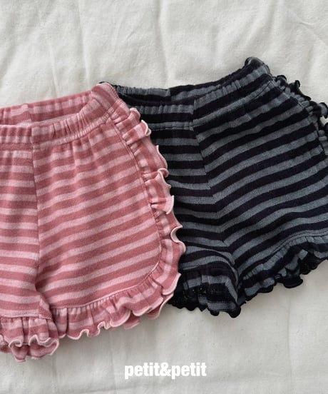 28[予約]petit&petit border frill pants