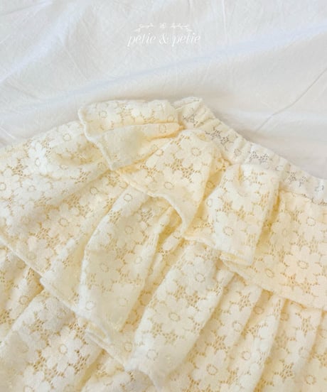 6[予約]petit&petit flower lace cancan skirt